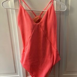 Pink one piece bathing suit